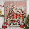thumbnail image 2 of Shower Curtain 60"W x 72"L Winter Christmas Gnomes Farmhouse Pink Fabric Shower Curtains Set with Hooks Water Repellent Bathroom Curtains Machine Washable Bathroom Accessories, 2 of 9