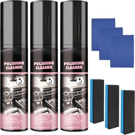 RAGUPEL Car Interior Cleaner,3Pcs Polishing Cleaner Detailer Spray for Vehicle Detailing,100Ml Multi-Purpose Cleaner,Total Vehicle Interior Detailer Spray Rejuvenation
