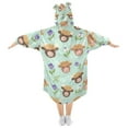 thumbnail image 2 of joogoo Wearable Blanket Hoodie for Cartoon Highland Cattle Flowers Oversized Sherpa Hooded 3-14 YR M, 2 of 7