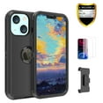 thumbnail image 1 of Xhy iPhone 13 Mini Case + Screen Protectors + Belt Clip Holster, Heavy Duty Hard Shockproof Armor Protector Case (Black), 1 of 7