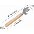 thumbnail image 2 of Manual Can Opener, 2 in 1 Stainless Steel Bottle Opener Manual with Wooden Handle, Side Cut Traditional Stab Can & Tin Opener for Kitchen Camping Traveling, Effortless Opening, 2 of 4