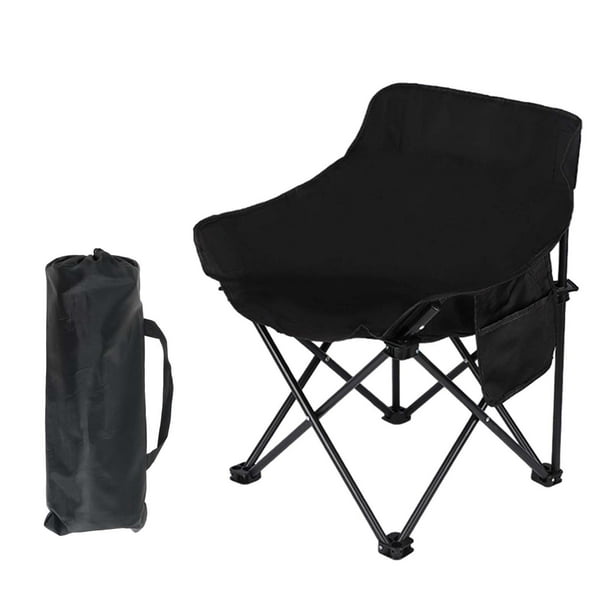 Silla plegable para acampar, silla lunar para exteriores con bolsillo, silla de playa antideslizante resistente de 150kg, silla plegable portátil para Negro DYNWAVEMX Sillas de playa plegables
