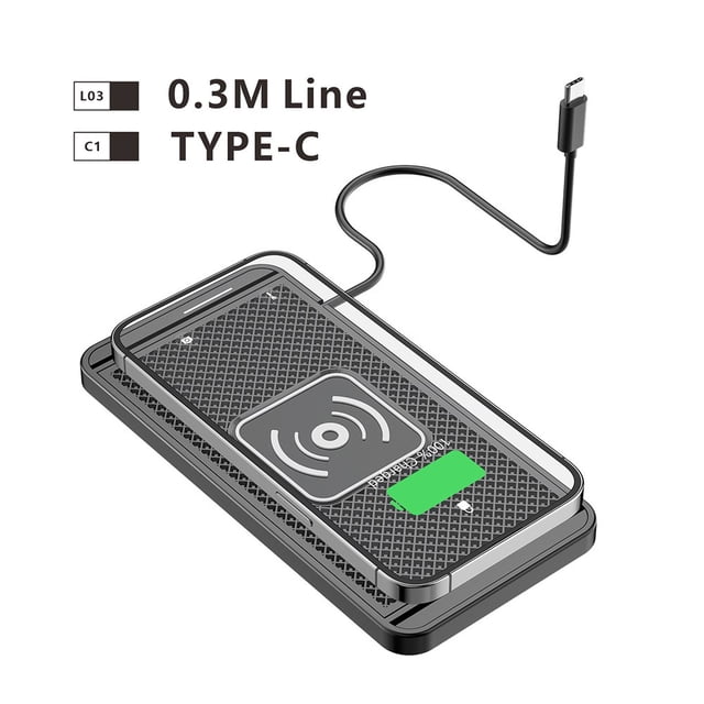 Car Wireless Charging Pad 15W Non Slip Fast Charger for Center Console