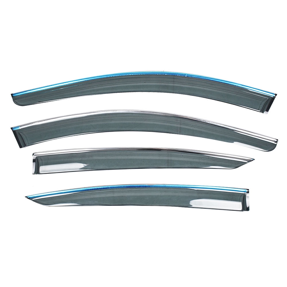 SEBLAFF Window Rain Guard Outside Channel Vent Visor with Chrome Trim