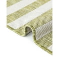 thumbnail image 4 of Unique Loom Outdoor Striped Collection Area Rug - Striped (10' Round Green/Ivory), 4 of 6