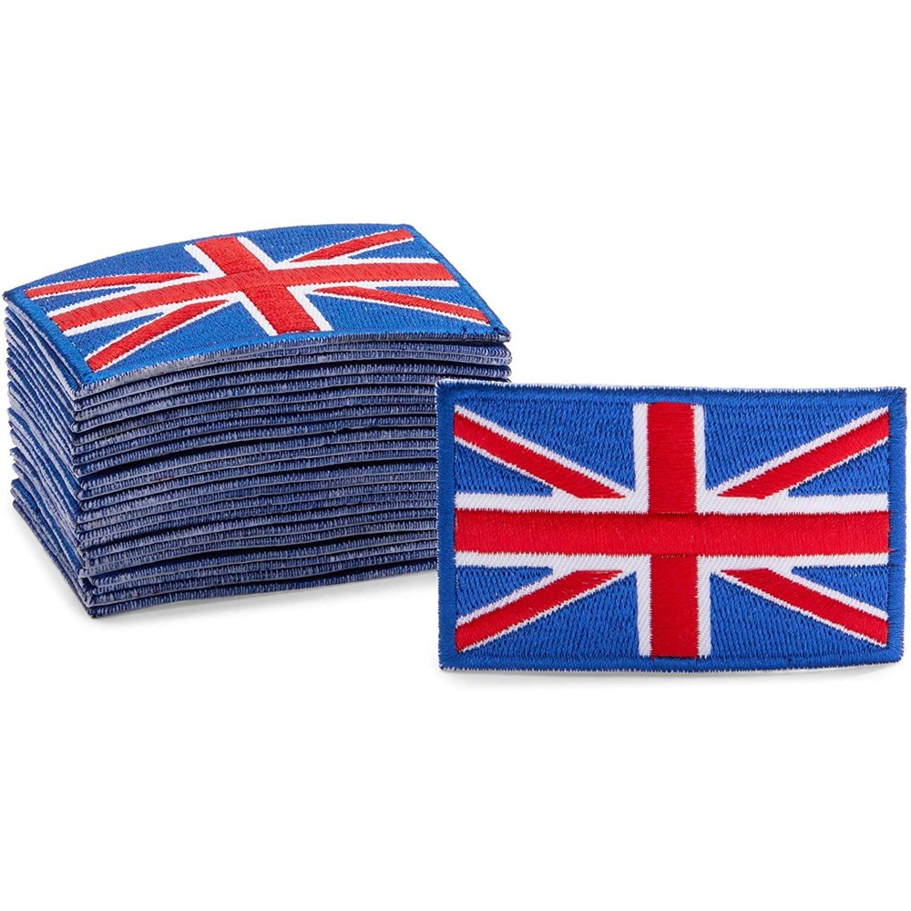 24 Pcs Britain Flag Iron On Patches Sew On Embroidered Sewing Applique