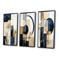 thumbnail image 3 of Designart "Navy Blue Organic Minimal Geometry II" Modern Geometric Framed Wall Art Set Of 3 - Yellow Abstract Frame Gallery Wall Set For Home Decor, 3 of 6