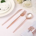 thumbnail image 4 of BalsaCircle 24 Rose Gold Disposable Premium Plastic Cutlery Spoon Fork Knife Set Wedding Party Decorations, 4 of 8