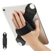Fintie Universal Tablet Hand Strap Holder for 9"-11" Tablet, eReader, 360 Degree Swivel PU Leather Secure Portable Adjustable Handle Grip for iPad, Samsung Galaxy Tab, Black