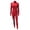 Red, variant on Flare Leg Jumpsuits for Women, Women's Fashionable Solid Color Elastic High Neck Zipper Embroidered Tight Fitting Jumpsuit for Spring Autumn Seasons M White