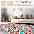 thumbnail image 2 of ODIKA 2'x3' Machine Washable Non-Slip Area Rug, Abstract Paisley Swirl Design Easy Clean Backing High Traffic Rug, Red, 486302, 2 of 7