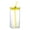 Yellow, variant on Square Glass Cups with Lids and Straws, Heat Resistant Clear Drinking Tumblers for Coffee, Tea & Daily Home Drinkware Use