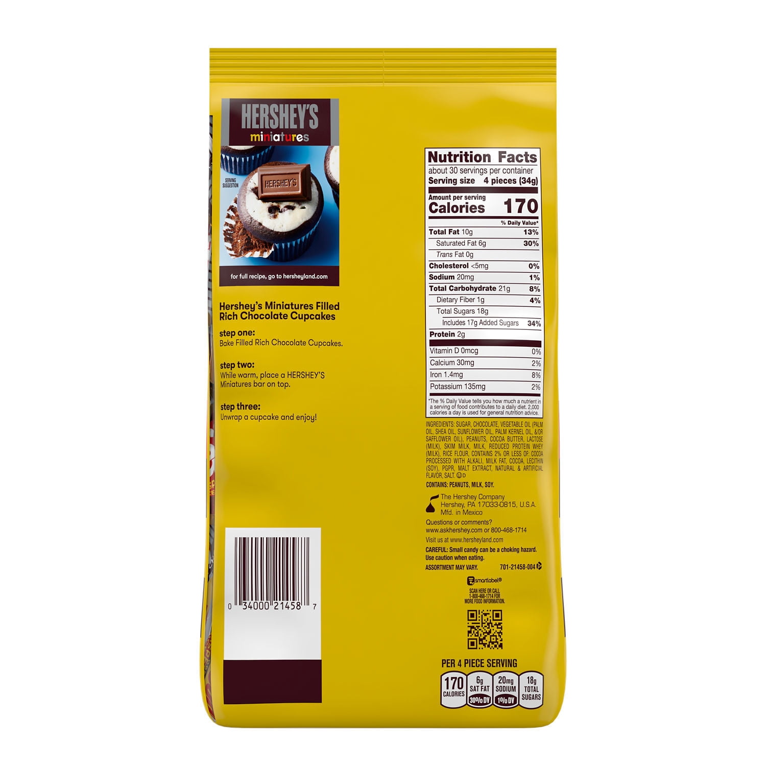 Hershey's Miniatures Assorted Chocolate Candy, Party Pack 35.9 oz