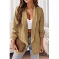 thumbnail image 3 of Blazer PRETTYGARDEN para mujer, manga larga, otoño 2024, caqui, 3 of 6