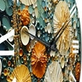 thumbnail image 3 of Designart "Beach Tidepool Euphony Pointillism II" Beach Oversized Wall Clock, 3 of 5