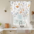 thumbnail image 3 of Rustic Retro Tie Up Curtain 45 Inches Long, Wildflower Colorful Floral Blossom Plant Balloon Style Kitchen Window Curtain Over Sink, Small Window Rod Pocket Curtain 42"x45", 3 of 9