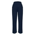 thumbnail image 4 of GILIGEGE Summer Pants for Women Ankle Cropped Trouser Tummy Control Loose Palazzo Pants Comfortable Pants Breathable Pants Full Length Ankle Grazer Stretchy Lightweight Trousers Office Business Navy, 4 of 6