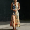 thumbnail image 6 of QUNYINEY Sleeveless Sundresses for Women Independence Day Long Summer Cotton Linen Tank Dress Beach V-Neck Patriotic Loose Fit Dresses, 6 of 8