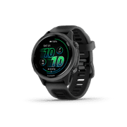 Garmin Forerunner 570, 42mm, Advanced GPS Running and Triathlon Smartwatch, AMOLED Display, Training and Recovery Features, Slate Gray Aluminum with Translucent Black/Black Band