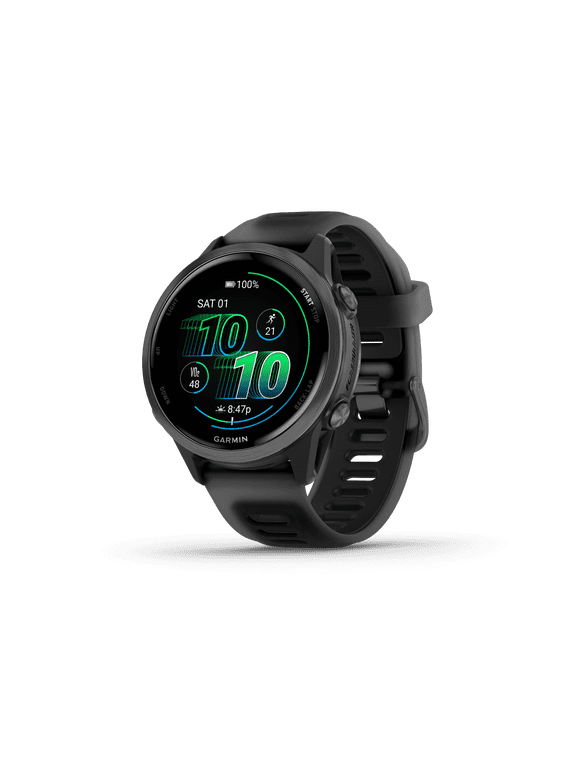 Forerunner 570, 42mm, Advanced GPS Running and Triathlon Smartwatch, AMOLED Display, Training and Recovery Features, Slate Gray Aluminum with Translucent Black/Black Band