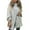 Light Gray, variant on Women’s Button Front Cape Coat with Stand Collar Long Sleeve Loose Fit Outerwear Poncho Style Jacket for Casual Wear Gray M