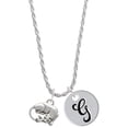 thumbnail image 1 of Delight Jewelry Silvertone Panther Silvertone Script Initial Disc - G - Charm Necklace, 20"+3", 1 of 4