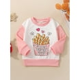 thumbnail image 2 of Bagilaanoe Toddler Baby Girl Casual Sweatshirt Long Sleeve Letter Print Pullover 12M 18M 24M 3T 4T 5T Kids Patchwork Loose Tee Tops, 2 of 9