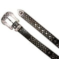 thumbnail image 3 of Cowboy Cowgirl Western Skull Rhinestone Bling Leather Belt for Men and Women, 3 of 4