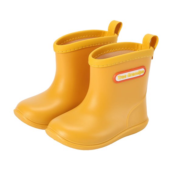 Botas de lluvia para niños pequeños, talla 6, color amarillo, impermeables, color amarillo