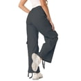 thumbnail image 4 of LWavelet Durable Fabric Cargo Wide Leg Pants Women Daily Casual Wear Dark Gray XXL, 4 of 4