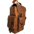 thumbnail image 3 of Challenger Leather Backpack Multipurpose Travel Bag Casual Dark Brown 18AA07BR, 3 of 3