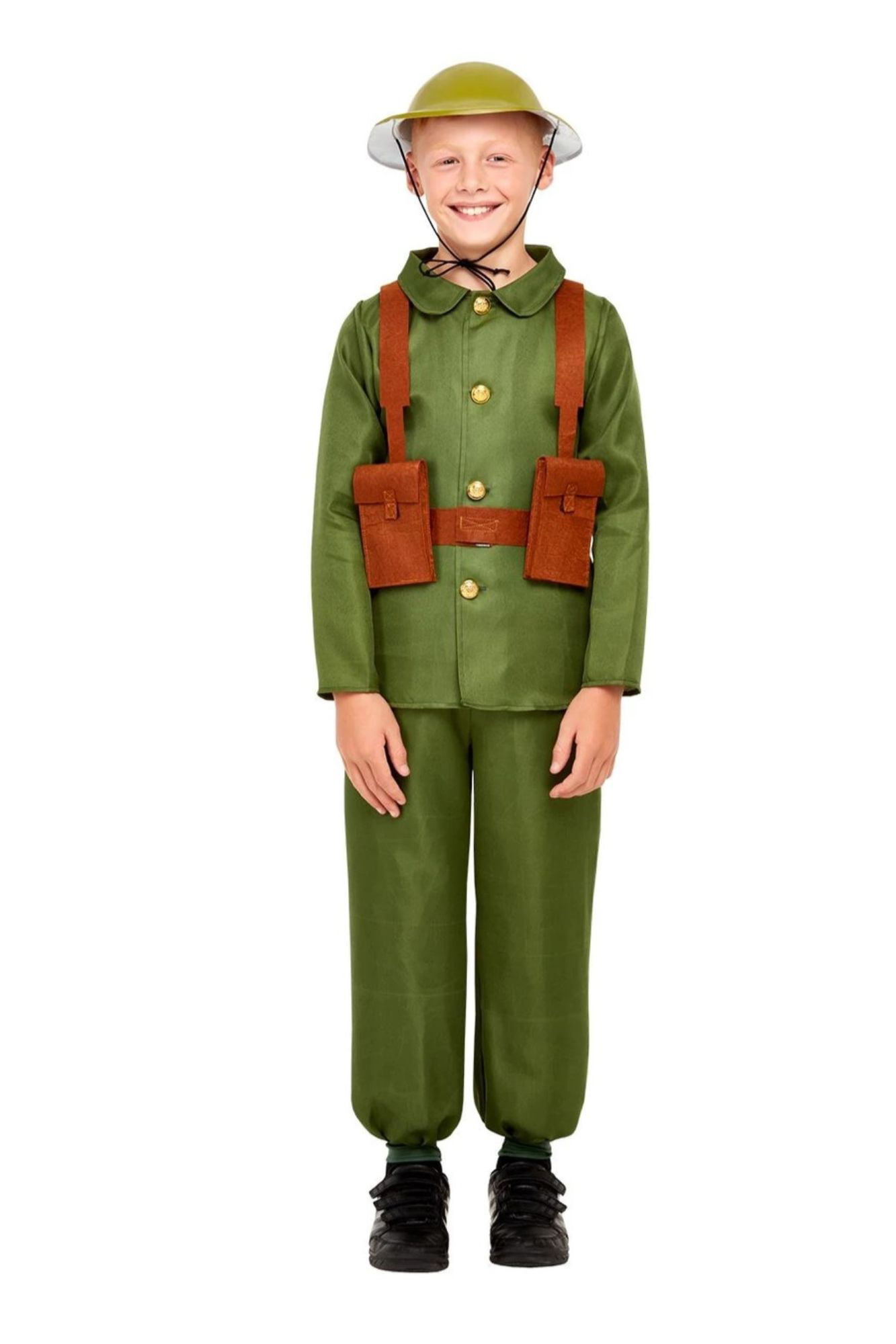 WW1 Army Soldier Boys Fancy Dress Military Uniform Childrens Kids Costume Outfit