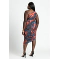 thumbnail image 2 of ELOQUII Women's Plus Size Ruched One Shoulder Dress, 2 of 3