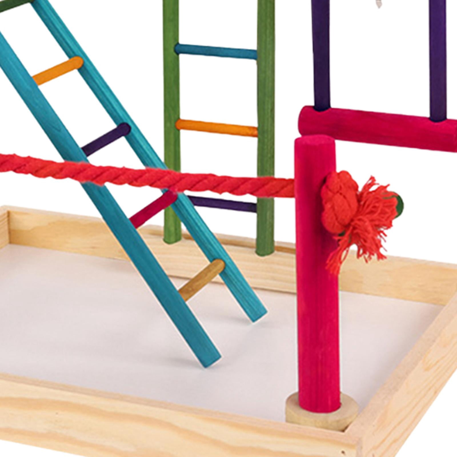 Bvdfgk Parrot Bird Playground Chewing Toys Playpen Ladder Exercise Toy Parrot Playstand