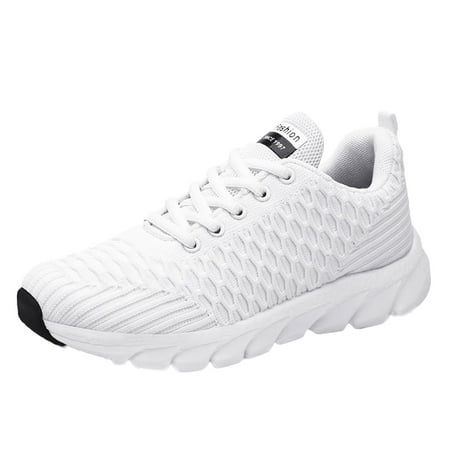 

iOPQO Women s casual shoes Ladies All-match Lightweight Breathable Fashion Lace-up Casual Sports Shoes JG926 Ladies Versatile White 41