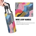 thumbnail image 4 of Yayeee 20oz Insulated Water Bottle Double Wall Stainless Steel with Flip Straw Lid, Stripes Pattern, 4 of 7