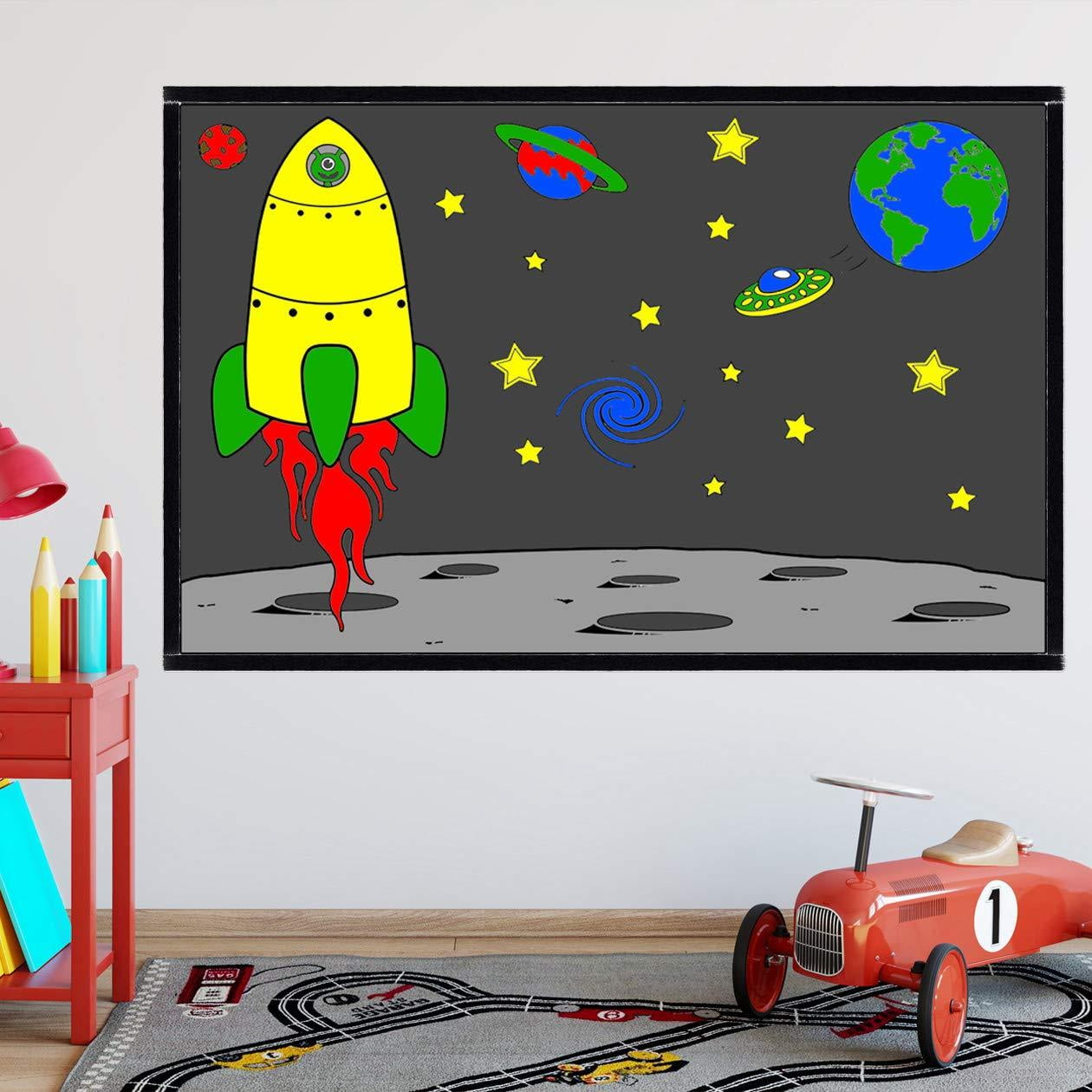 VWAQ Coloring Wall Prints Outer Space Dry Erase Whiteboard Wall Decal DRV2