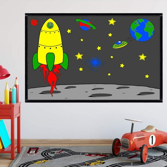 VWAQ Coloring Wall Prints - Outer Space Dry Erase Whiteboard Wall Decal - DRV2