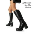 thumbnail image 4 of BURUDANI Women Platform Gogo Knee-High Boots Square Toe Chunky Block Heel Side-Zip Tall Boots, 4 of 8