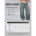 thumbnail image 4 of EMMIOL Women's Y2K Vintage High-Waisted Baggy Wide-Leg Jeans Contrast Wave Stitching Washed Denim Pants Streetwear, 4 of 5