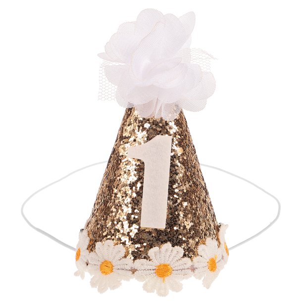 Sombrero de fiesta de flores, divertido sombrero de fiesta de cono de celebración para fiesta de primer cumpleaños de niños