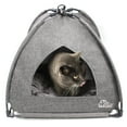 thumbnail image 1 of Cama para gatos Winsterch, cubierta en forma de cueva para gatos, con almohada extraíble, 1 of 6