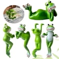thumbnail image 7 of Yucurem Funny Frog Figurines, Resin Hanging Sculpture Outdoor Statue Plant Pot Decorations for Home Garden Fence Balcony Patio Lawn Yard Ornaments (Right), 7 of 7