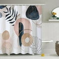 thumbnail image 2 of Mid Century Shower Curtain for Bathroom Neutral Minimalist Bathroom Stall Decor Navy Blue Palm Tropical Leaves Pink Boho Modern Farmhouse Waterproof Shower Curtains with Plastic hookss 72x84 inches, 2 of 6