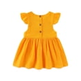 thumbnail image 2 of Toddler Baby Girl Dress Summer Cotton Linen Ruffle Halter Sleeveless Kids Casual Beach Party Dresses,1-7 Years, 2 of 5