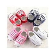 Unisex Baby Boys Girls Sneaker Soft Anti-Slip Sole Newborn Infant First Walkers Canvas Denim Shoes