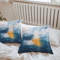 thumbnail image 5 of Blue Yellow Outdoor Pillow Covers Pack of 2 Abstract Oil Painting Waterproof Throw Pillow Covers Decorative Cushion Cases for Patio Garden Tent Balcony Couch 16x16 inch, 5 of 8
