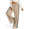 thumbnail image 4 of GTEYOIJN Ladies' Casual Pants Mens Linen Pants Wide Leg Sweatpants Women Baggy Elastic High Waisted Pants Loose Fit Pull On Track Flare Trouser, 4 of 6