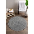 thumbnail image 6 of Contemporary Home Living 27.5" Gray Round Crochet Bath Mat, 6 of 7