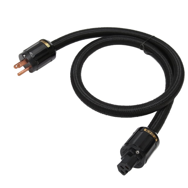 Cable de alimentación HiFi de 12 AWG, 3 núcleos, conector de cobre puro, 125 V, 15 A, cable de alimentación de CA para equipo de sonido, amplificador, enchufe estadounidense de 125 a 250 V, 1 m/3,3 p